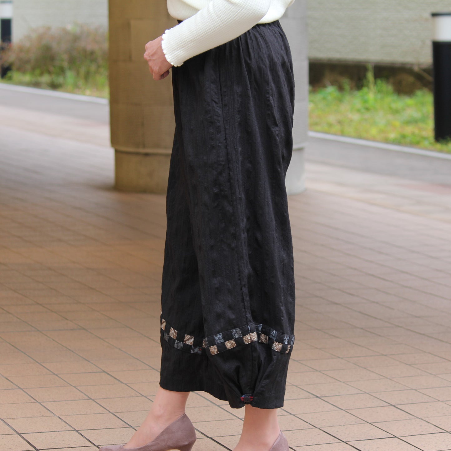 大島紬パッチパンツ