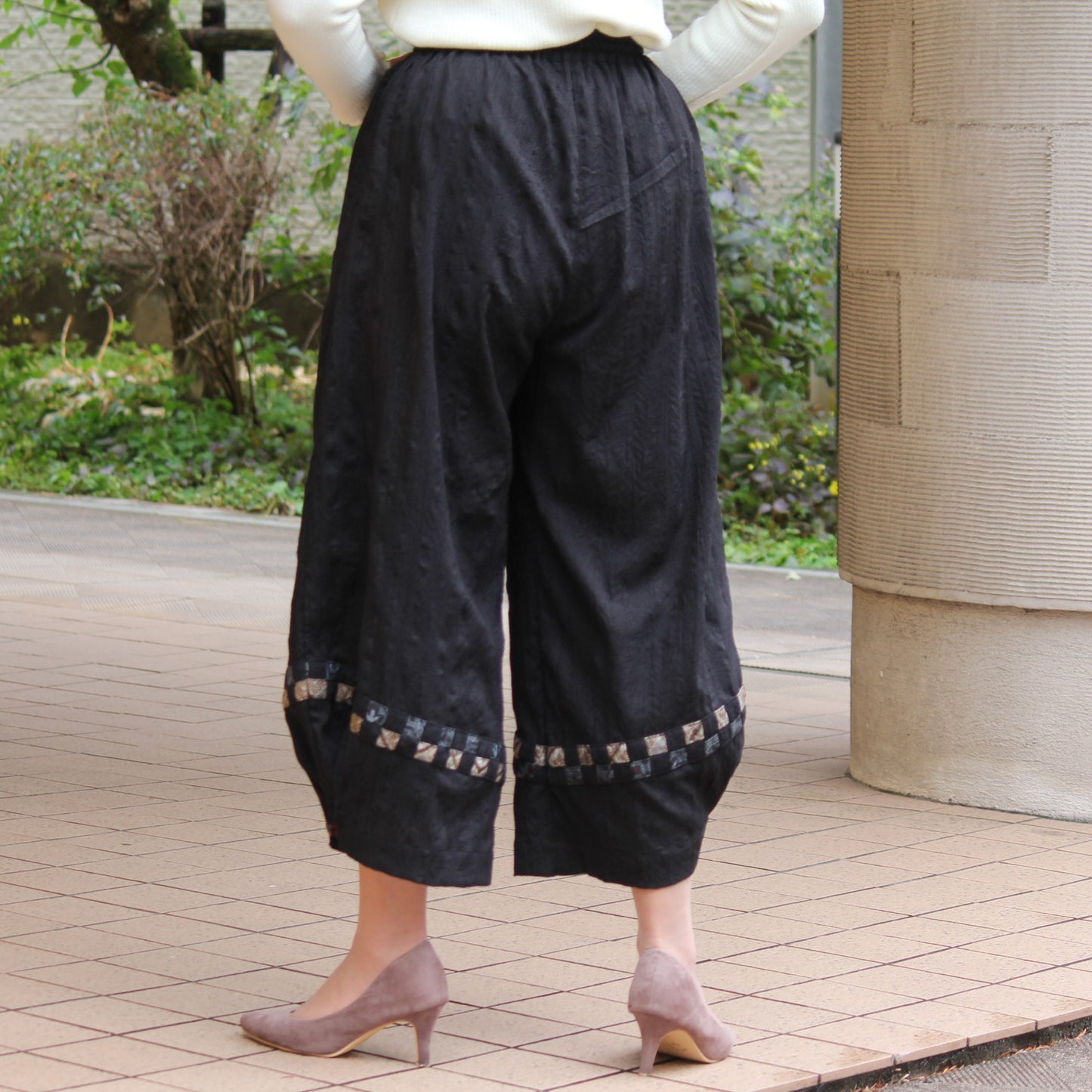大島紬パッチパンツ